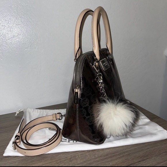 Michael Kors Metallic Brown Satchel with Cream Accents - Picture 3 of 8